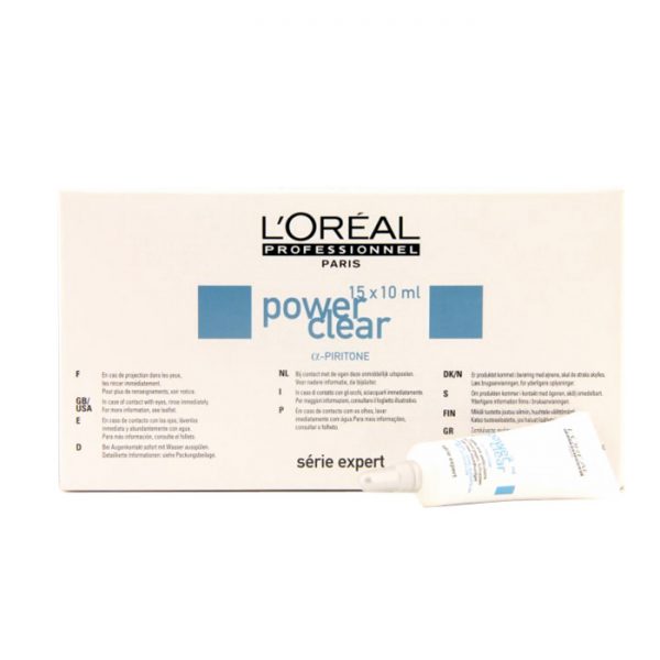 L'Oreal Power Clear Gladde Anti-Roosgel Hoofdhuid 15 x 10 ml